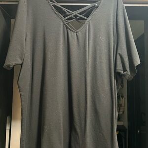 Torrid Black Crisscross Back Tee